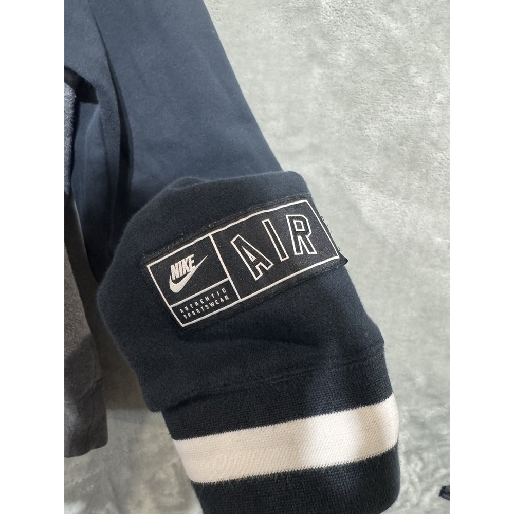 Nike Air Spellout Hoodie Men's M Gray Colorblock Logo Hooded Drawstrings Y2K - Picture 4 of 7